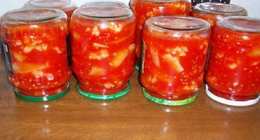 Jednoduché recepty na zavařování květáku v rajčatech na zimu